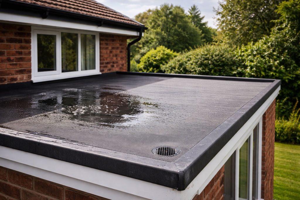 Flat Roof Repair or Replacement: How to Know Which Option Is Right flat roof with water puddles